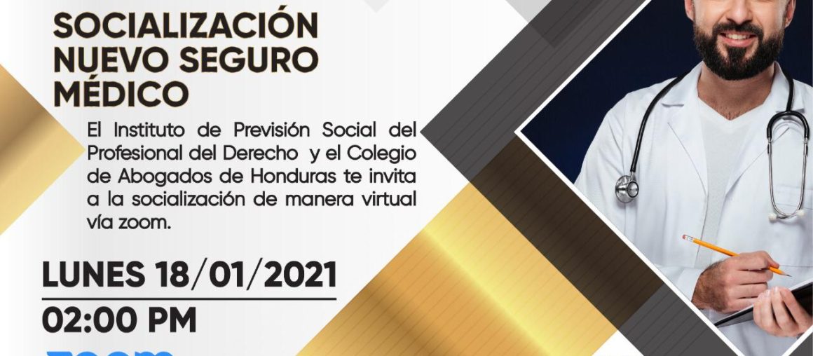 Jornada de Socialización VIRTUAL sobre el SEGURO MÉDICO será vía ZOOM.