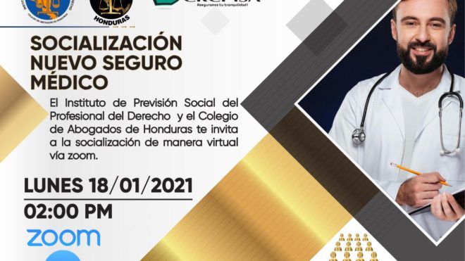 Jornada de Socialización VIRTUAL sobre el SEGURO MÉDICO será vía ZOOM.